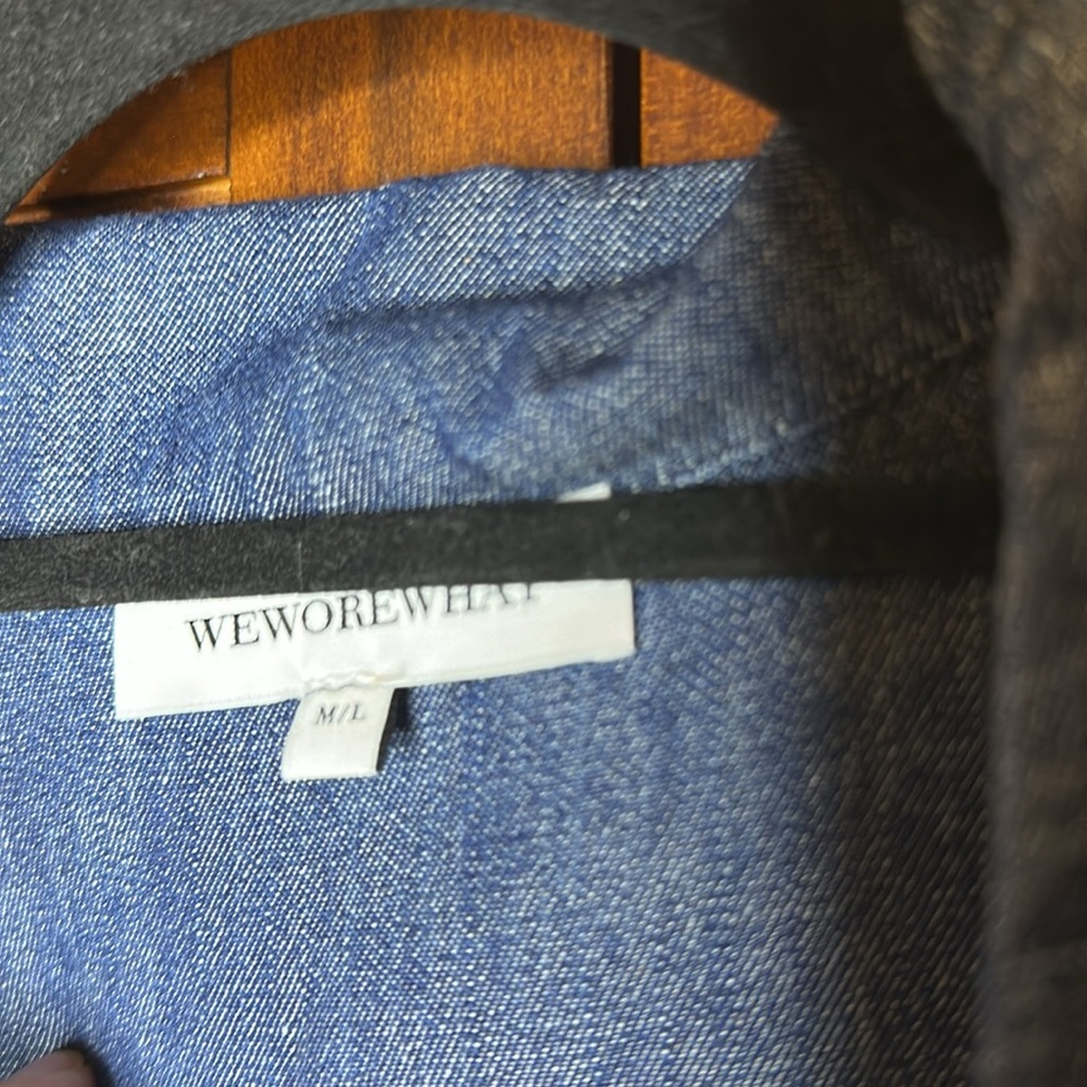 Weworewhat Dani Collared Button-Up Chambray Shirt… - image 6